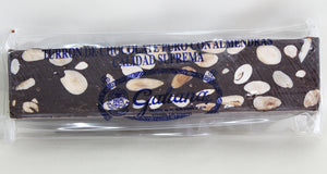 Pure chocolate nougat with almonds